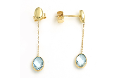 Σκουλαρίκια με blue topaz